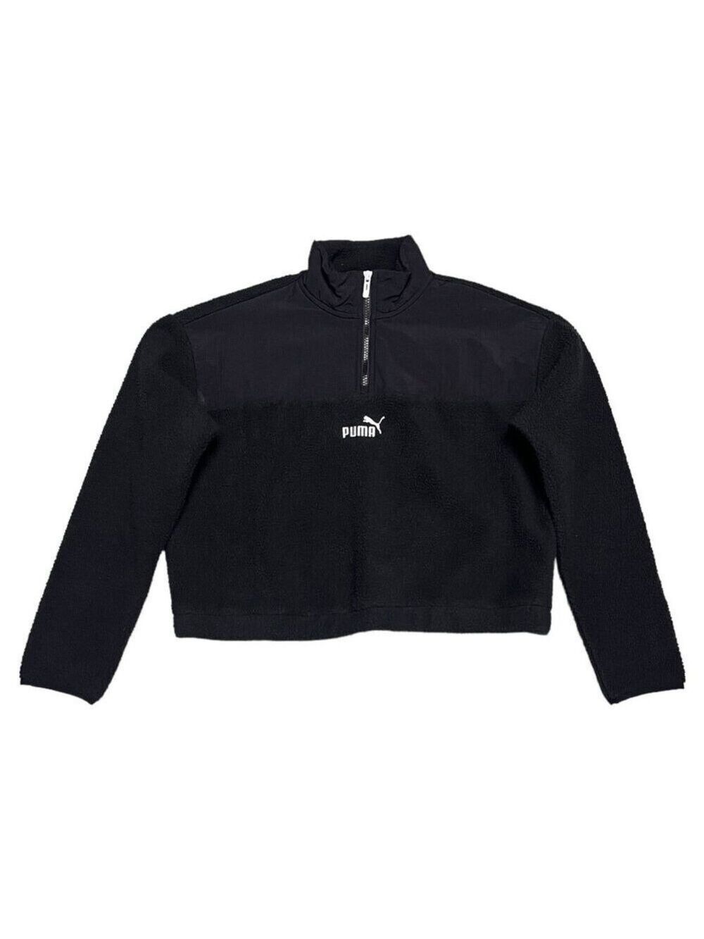 PUMA Crop Top FLEECE Jacket Designer Streetwear Sport Light Womens Small